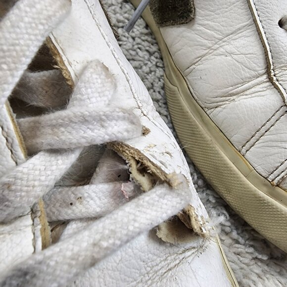 VEJA Esplar T2B Leather Sneaker Shoe White Men's US Size 11.5 EUR 45 Tear Photos - Picture 5 of 8